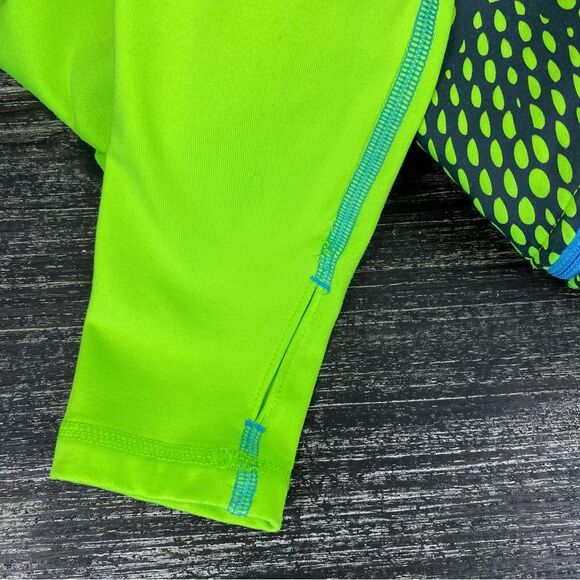 Nike Pro Green Print Half Zip Long Sleeve Sport Athletic Top M - Picture 5 of 7